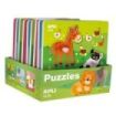 Apli Expositor de Puzles de Madera Encajables Tematica Infantil Animales - 20x20 cm - 9 Puzles con Guia Impresa - Alto Valor Didactico - Exclusiva Ilustracion Liza Lewis - Color Natural