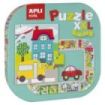Apli Puzle xxl Ciudad - 20 Piezas de 14.5cm - Circuito Cerrado con Ilustraciones - Doble Diversion - Carton 2mm Brillante - Desarrollo de Habilidades - Regalo Ideal para Niños - Colorido