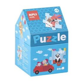 Apli Puzle Casita Infantil de 24 Piezas - Tamaño 42x28mm - Piezas Resistentes y Seguras - Desarrollo de Habilidades y Capacidades - Acabado Brillante - Colorido