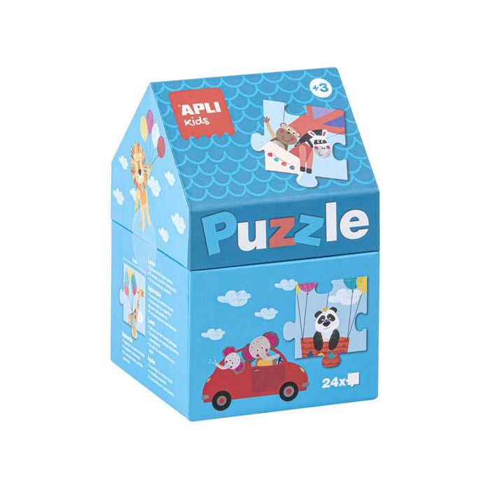 Apli Puzle Casita Infantil de 24 Piezas - Tamaño 42x28mm - Piezas Resistentes y Seguras - Desarrollo de Habilidades y Capacidades - Acabado Brillante - Colorido
