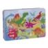 Apli Kids Puzle Dinosaurios - 48 Piezas de 5.5x6cm - Caja Metalica Rectangular - Diseño Exclusivo Infantil, Colorido, Claro y Simple - Piezas Resistentes y Seguras - Grosor de 2mm con Acabado Brillante E Indiana en el Dorso