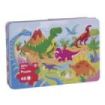 Apli Kids Puzle Dinosaurios - 48 Piezas de 5.5x6cm - Caja Metalica Rectangular - Diseño Exclusivo Infantil, Colorido, Claro y Simple - Piezas Resistentes y Seguras - Grosor de 2mm con Acabado Brillante E Indiana en el Dorso