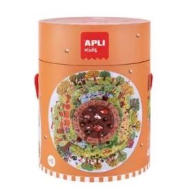 Apli Puzzle Circular de la Biosfera de 48 Piezas - Tamaño Ø50cm - Poster para Facilitar Montaje - Recomendado para Niños a partir de 5 Años