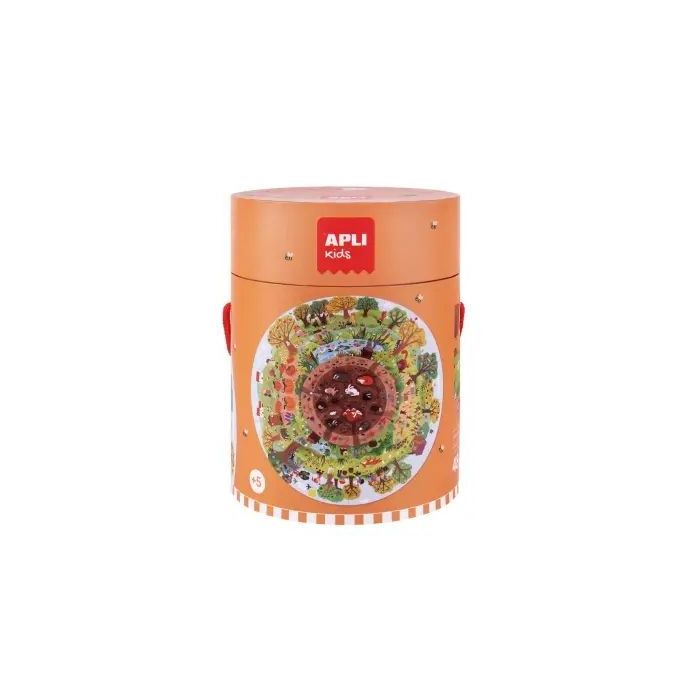 Apli Puzzle Circular de la Biosfera de 48 Piezas - Tamaño Ø50cm - Poster para Facilitar Montaje - Recomendado para Niños a partir de 5 Años