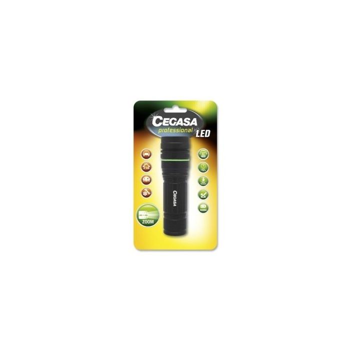 Cegasa Profesional Linterna LED 400lm - Medidas 12 x 4cm - Fabricada en Aluminio - Funciona con 4 Pilas AAA (No Incluidas)