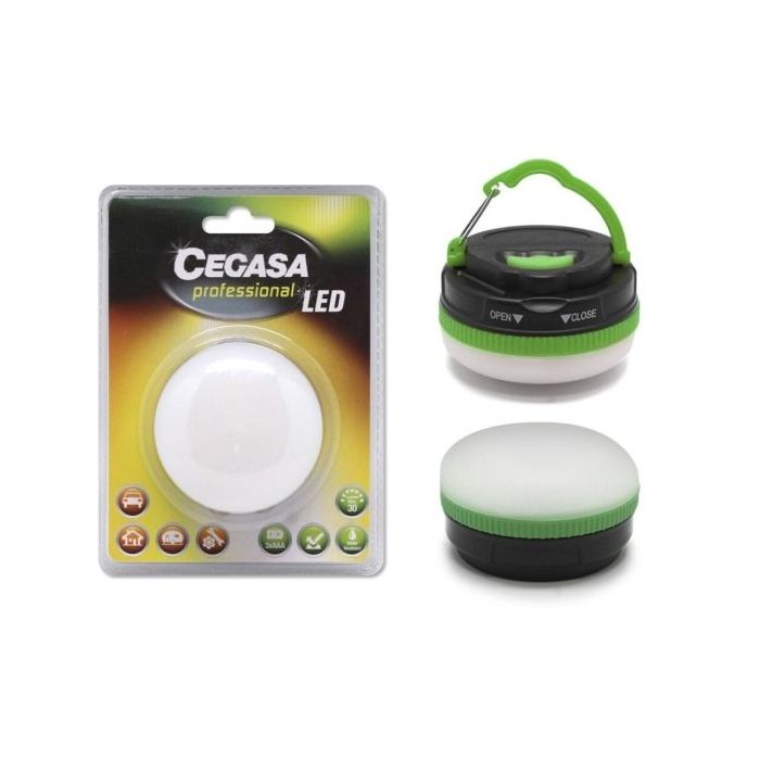 Cegasa Profesional Linterna de 5 LED 30lm - Gancho para Colgar - 5 Modos de Iluminacion - Resistente a Golpes y Agua IP44 - Funciona con 3 Pilas AAA (No Incluidas)