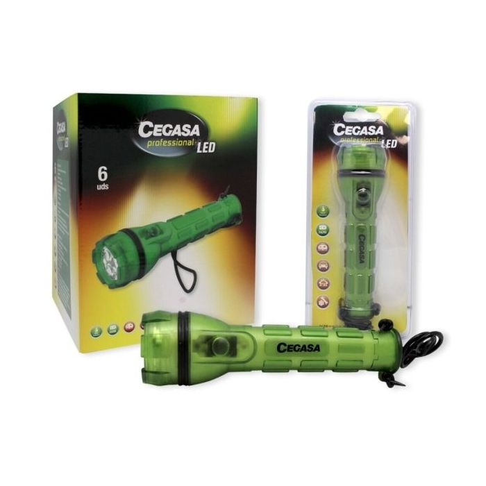 Cegasa Profesional Linterna de 3 LED - Resistente a Golpes y Agua IP44 - Funciona con 2 Pilas AA LR6 (No Incluidas)