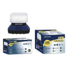 Jupiter Linterna Camping LED CREE-XPE 150lm - 3 Intensidades - Resistencia IPX4 - Funciona con 4 Pilas AA (No Incluidas) - Color Azul/Negro