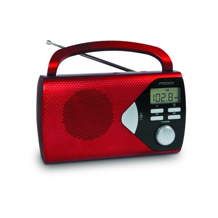 Metronic Radio Portatil AM/FM con Funcion Alarma - Pilas - Color Rojo