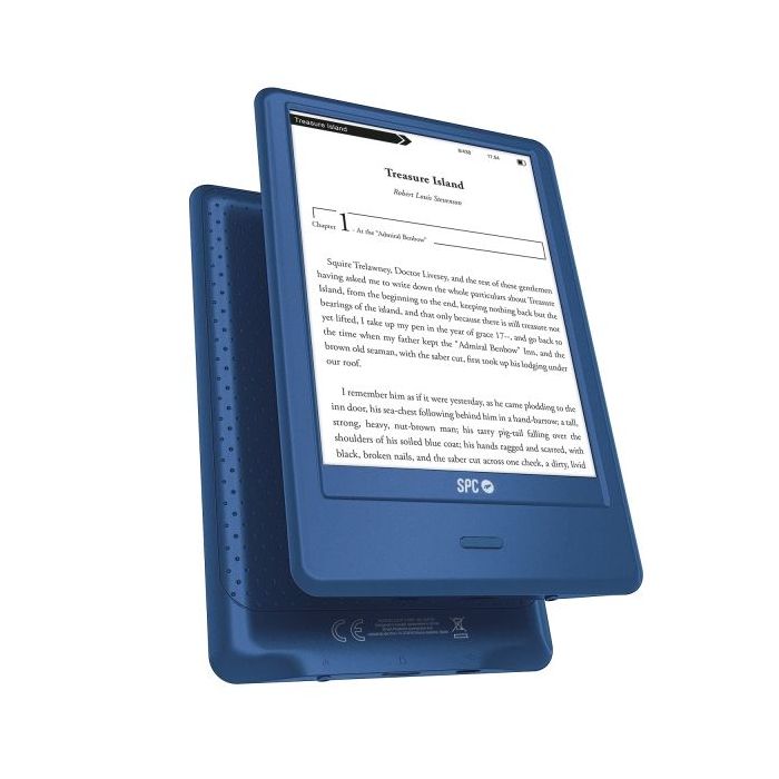 SPC Dickens Light 2 Pro Ebook - Pantalla Retroiluminada 6" Tactil -  Tinta Electronica - 8GB de Almacenamiento - Fino y Ligero - Autonomia de un Mes - Giro 90º -  Color Azul