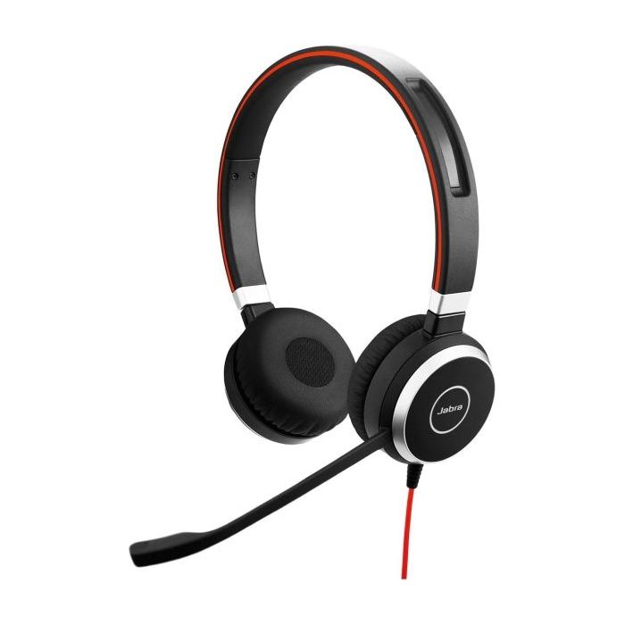 Jabra Evolve 40 MS Auriculares con Microfono USB/3.5mm - Cancelacion Pasiva de Ruido - Diadema Ajustable - Controles en Cable - Color Negro