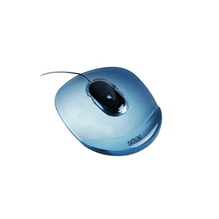 Esselte Dataline Alfombrilla con Reposamuñecas Relleno de Gel - Medidas 235x285x30mm - Base Antideslizante - Control del Raton Mejorado - Color Azul Transparente
