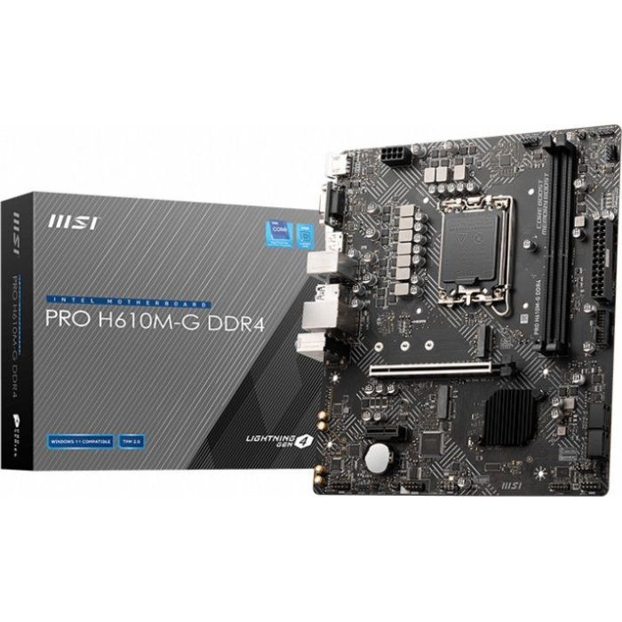 MSI Placa Base PRO H610M-G Intel 1700 2xDDR4 - HDMI, VGA, DP, M.2, USB3.2, MicroATX