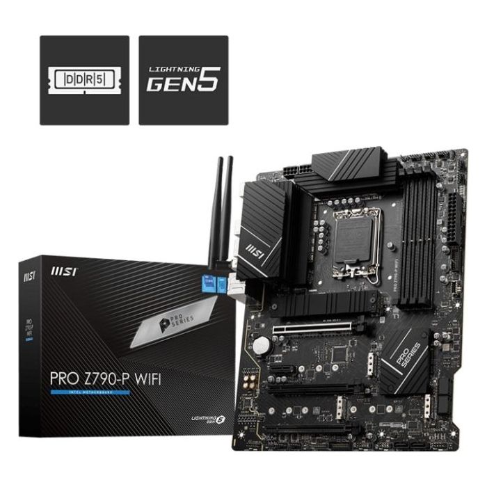 MSI Placa Base PRO Z790-P WIFI Intel 1700 4xDDR5-SDRAM - HDMI, DP, M.2, USB3.2, USB-C, ATX