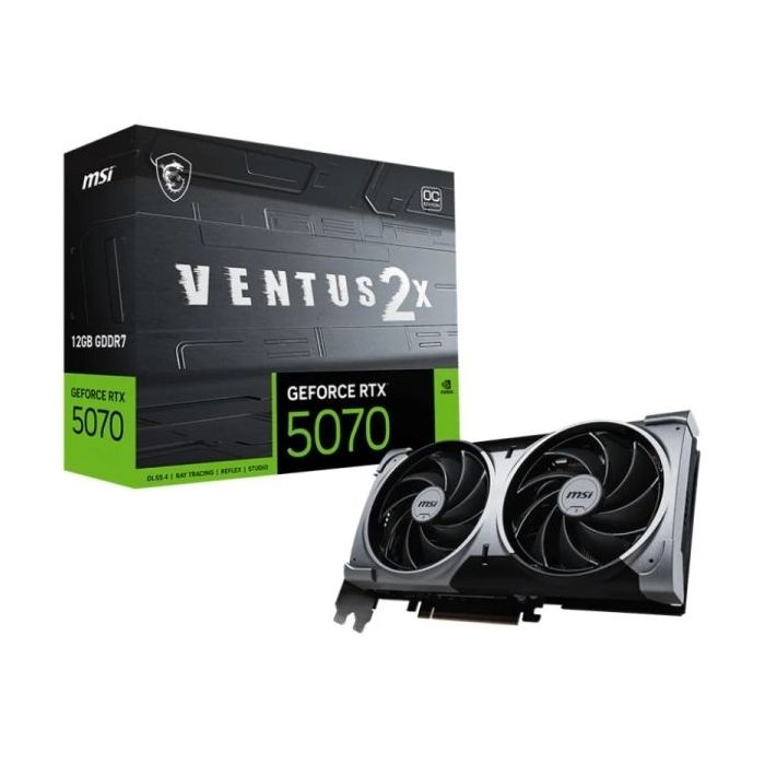 MSI GeForce RTX 5070 Ventus 2X OC Tarjeta Grafica 12GB GDDR7 Reflex 2 RTX AI DLSS4