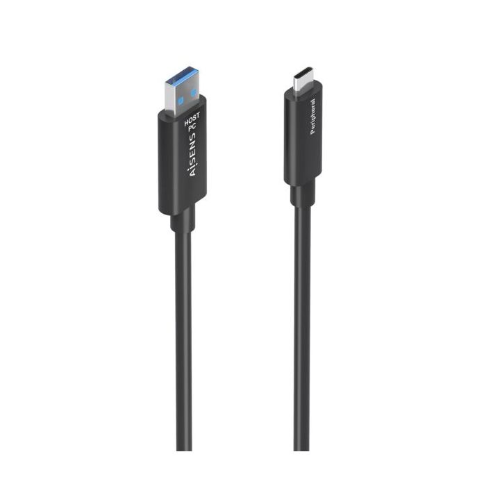 Aisens Cable USB3.2 GEN2x1 10GBPS AOC Solo Datos - USB-A a USB-C - 40m - Color Negro
