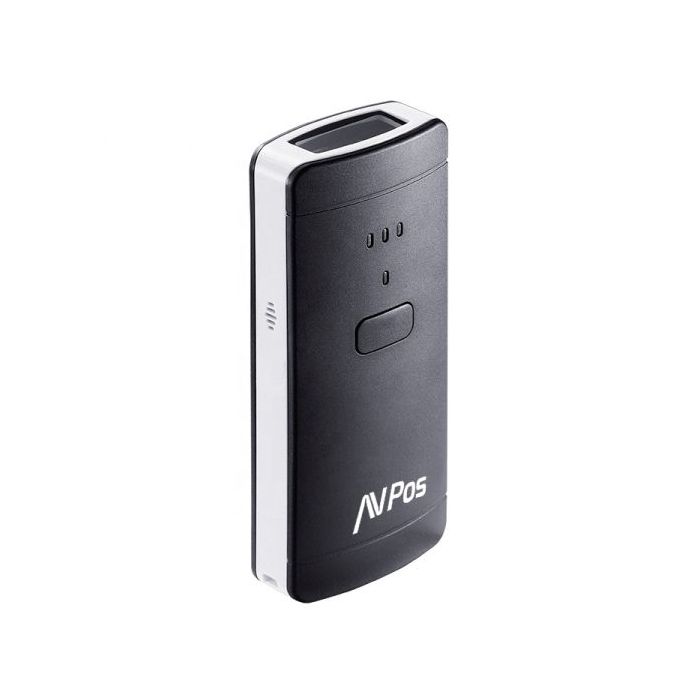 AVPos BP200 Lector de Codigos Portatil - 1600Mah - Codigos 1D, 2D y QR - USB, Bluetooth - Color Negro