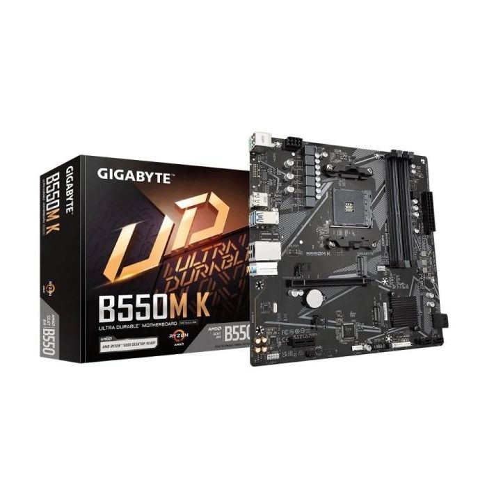 Gigabyte B550M K Placa Base AMD AM4 4xDDR4 - M.2, SATA, PCIe4.0 - HDMI, DisplayPort, RJ-45, USB 3.2 - MicroATX