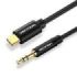 Vention Cable USB-C a Jack 3.5 Macho - 1.5m - Trenzado - Color Negro