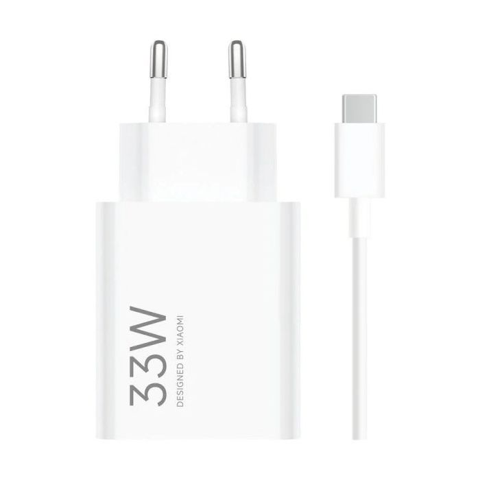 Xiaomi 33W Combo Cargador de Pared para Smartphone USB-A 33W + Cable - Identificacion Inteligente de Dispositivos - Color Blanco