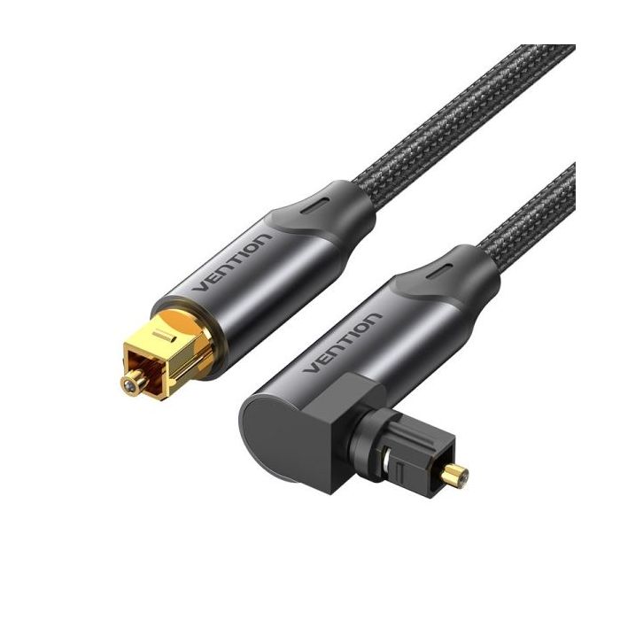 Vention Cable de Audio de Fibra Optica - 2m - Acodado - Trenzado - Color Negro
