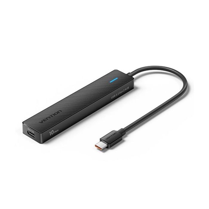 Vention HUB 5 en 1 USB-C a 2xUSB-C 3.2 Gen2/2xUSB-A 3.2 Gen2/USB-C 10G - 0.15m - Color Negro