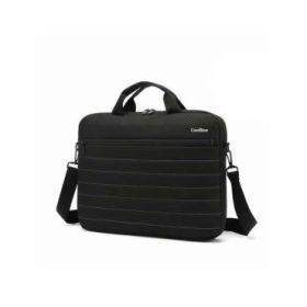 CoolBox Maletin para Portatil hasta 14" - Compartimento Principal Acolchado - Tejido Impermeable - Color Negro