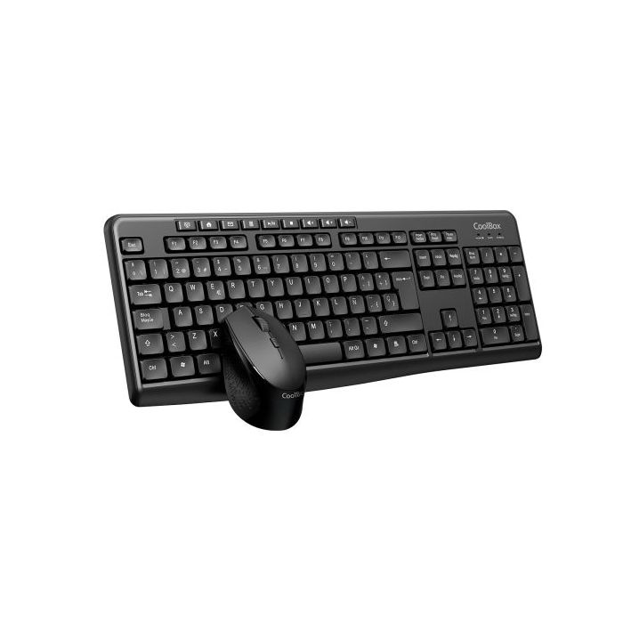Coolbox COO-KTR-03W Pack de Teclado USB Inalambrico - Multimedia + Raton Optico USB Inalambrico 4 Botones