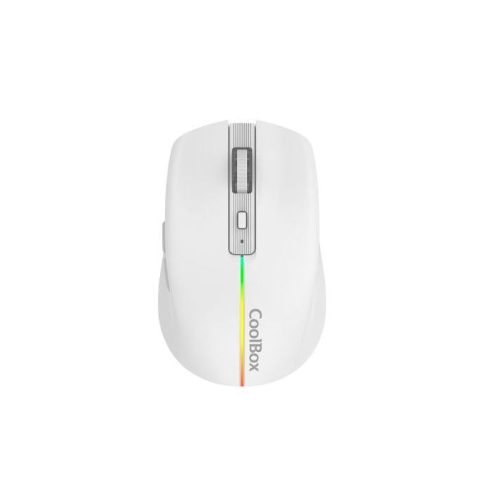 Coolbox W01 Raton Gaming Inalambrico 1600dpi - 6 Botones - Iluminacion RGB - Color Blanco