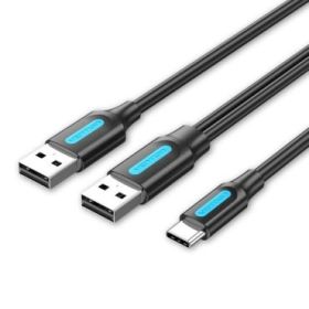 Vention Cable USB-C a 2xUSB-A 2.0 3A - 1m - Color Negro