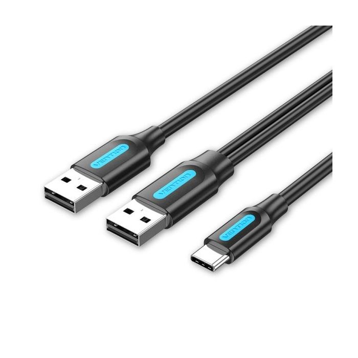 Vention Cable USB-C a 2xUSB-A 2.0 3A - 1m - Color Negro