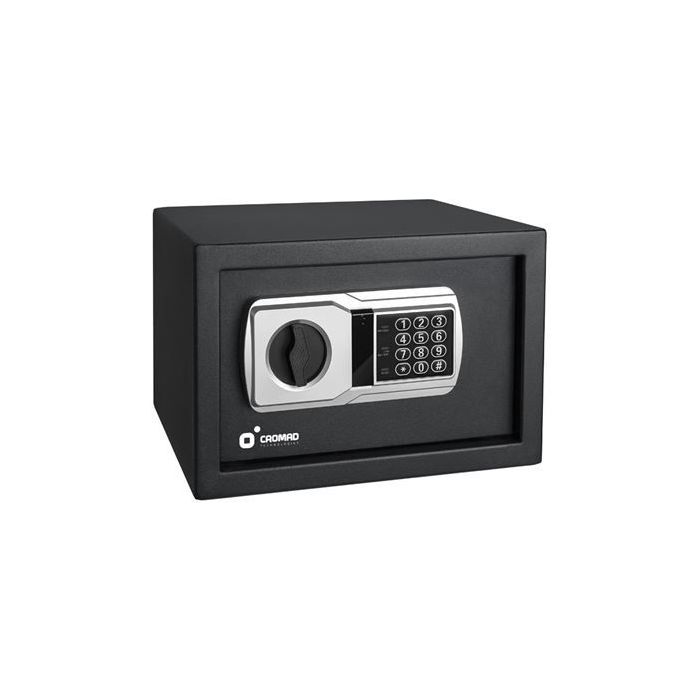 Cromad Caja Fuerte Electronica - Alto Nivel de Seguridad - De 3 a 8 Digitos - Bisagras Ocultas - Incluye Llave de Emergencia - 200x310x200mm