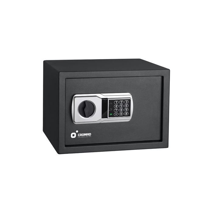 Cromad Caja Fuerte Electronica - Alto Nivel de Seguridad - De 3 a 8 Digitos - Bisagras Ocultas - Incluye Llave de Emergencia - 229x405x336mm