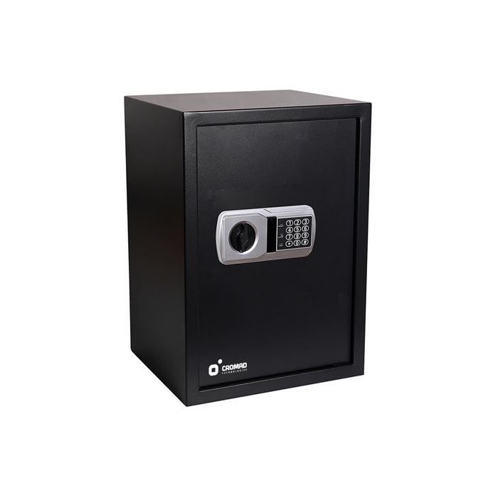 Cromad Caja Fuerte Electronica - Alto Nivel de Seguridad - De 3 a 8 Digitos - Bisagras Ocultas - Incluye Llave de Emergencia - 500x350x310mm