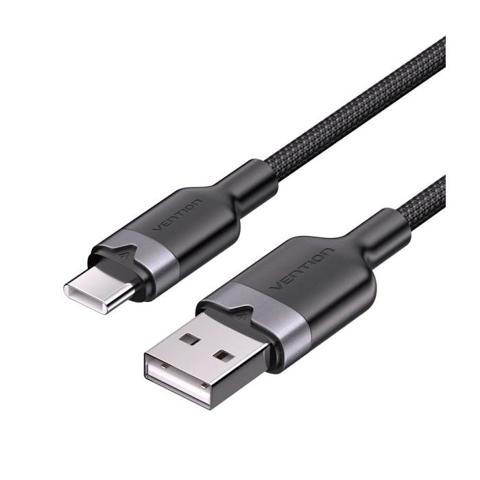Vention Cable USB-C 2.0 a USB-A 3A 60W - 1m - Trenzado - Color Negro