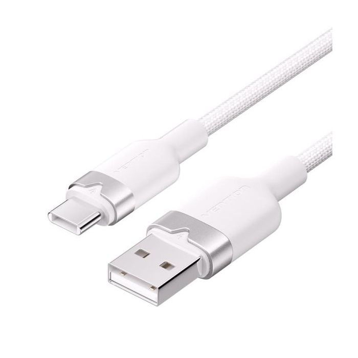 Vention Cable USB-C 2.0 a USB-A 3A 60W - 1m - Trenzado - Color Blanco