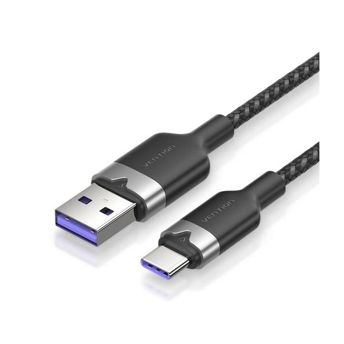 Vention Cable USB-C 2.0 a USB-A 6A 100W - 1m - Trenzado - Color Negro