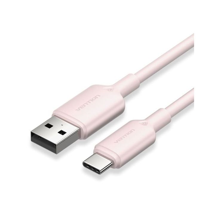 Vention Cable USB-C a USB-A 3A 60W - 2m - Trenzado - Color Rosa