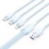 Vention Cable USB-A 2.0 a USB-C, Lightning, Micro-B 6A - 1.5m - Trenzado - Color Azul