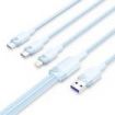 Vention Cable USB-A 2.0 a USB-C, Lightning, Micro-B 6A - 1.5m - Trenzado - Color Azul