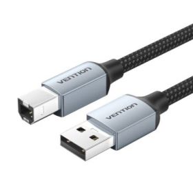 Vention Cable Impresora USB 2.0 Macho a USB-B Macho - 1.5m - Trenzado - Color Gris