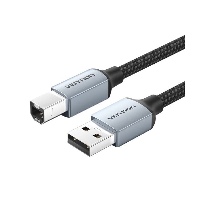 Vention Cable Impresora USB 2.0 Macho a USB-B Macho - 1.5m - Trenzado - Color Gris