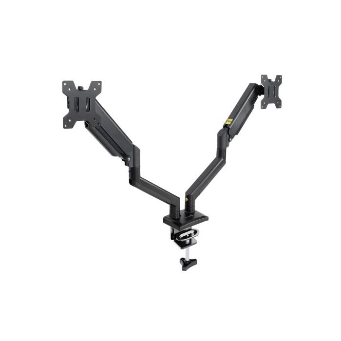Tooq Soporte de Mesa con Brazos Articulados para 2 Monitores de 13"-34" - Giratorio e Inclinable - Piston de Gas - Peso Max 10kg x Brazo - VESA 100x100mm