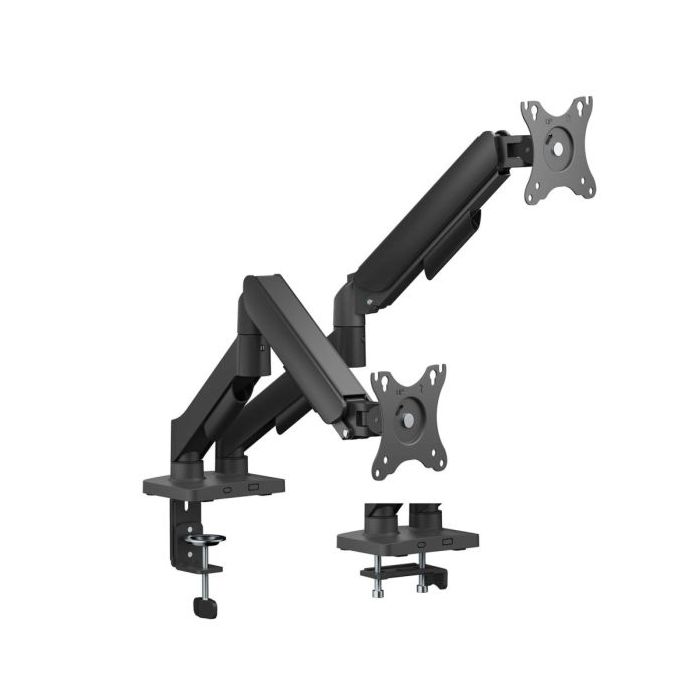 Aisens Soporte de Mesa ECO Contrapeso Giratorio e Inclinable para Monitor/TV 9kg (3 Pivotes - 2 Brazos) de 17-32 - Color Negro