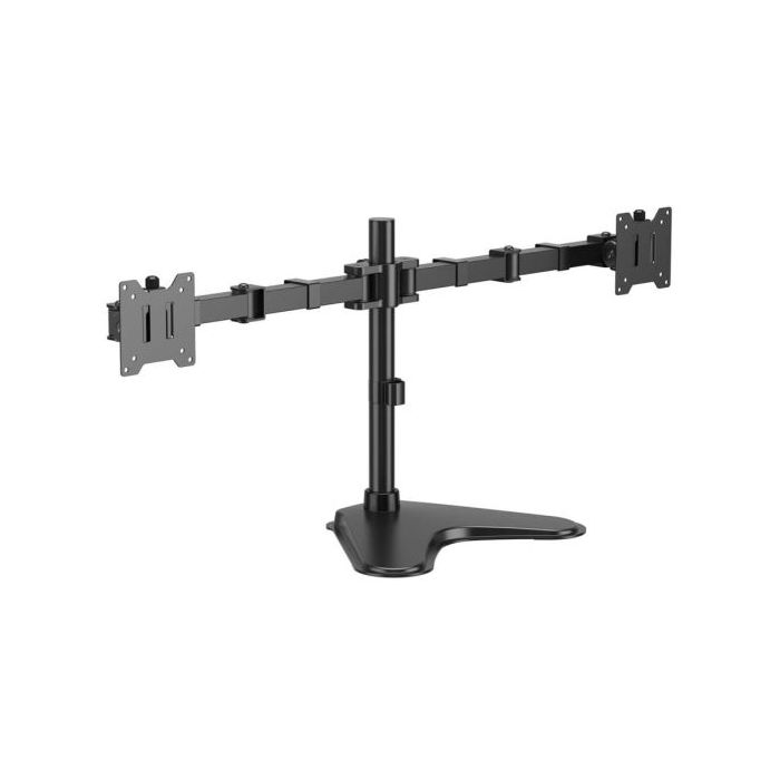Aisens Soporte de Mesa Eco con Peana Giratorio e Inclinable para Monitor/TV 20Kg (3 Pivotes - 2 Brazos) de 17-35" - Color Negro