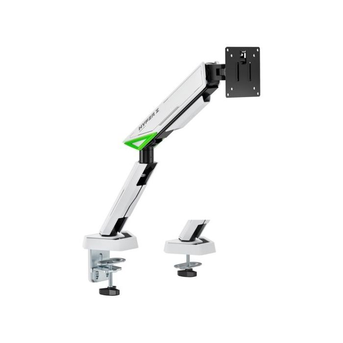 Aisens Soporte de Mesa Gaming Contrapeso Giratorio e Inclinable Para Monitor-TV 16kg - 3 Pivotes - 1 Brazo- 17"-49" - Color Blanco