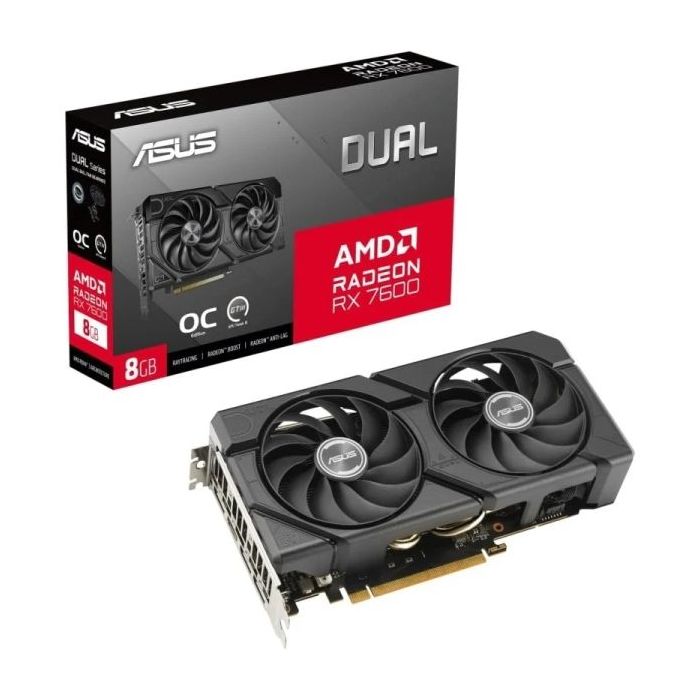 Asus Dual Radeon RX 7600 EVO OC Edition Tarjeta Grafica 8GB GDDR6