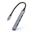 Ewent EW1145 Hub USB Tipo C - 1 Puerto USB 3.2 y 3 Puertos USB 2.0 - Diseño Compacto - Color Plata