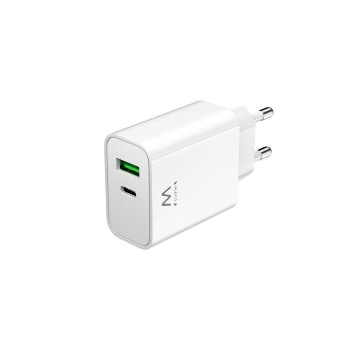 Ewent Cargador USB-C 30W - Carga Rapida y Segura - 1x USB-A - Color Blanco