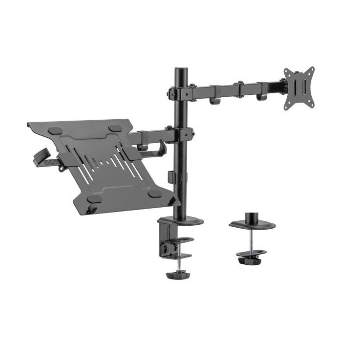 Ewent Soporte de Escritorio para 1 Monitor y 1 Portatil 34"- hasta 9 kg - Color Negro